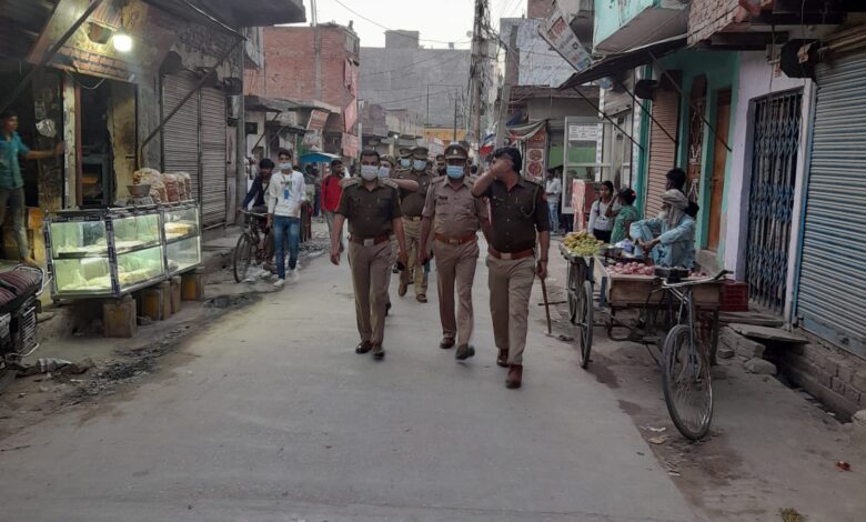 Patrolling done with police force at main places in all police station areas of Gautam Budh Nagar