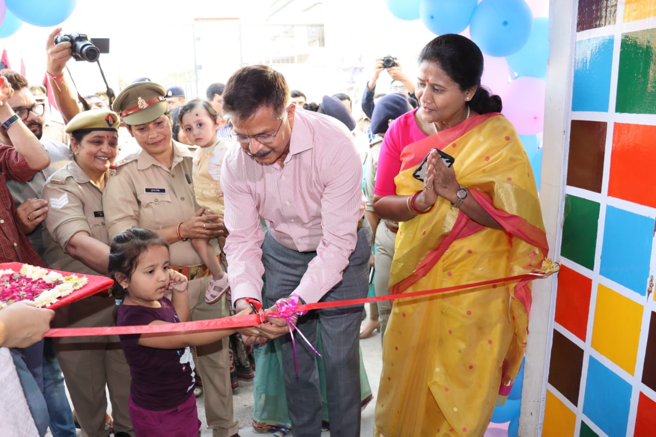 Inauguration of crche for children of policemen built in collaboration with Genpact organization