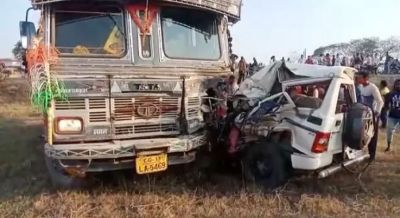 The truck hit the Bolero so hard, it blew away; 6 dead